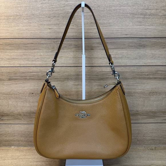Coach Handbags - Coach Teri Hobo Shoulder Bag Light Saddle Brown Pebbled Leather CJ517